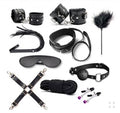 TOP BONDAGE KIT FETISH CORDA MORSO COLLARE COSTRITTIVO NERO FRUSTA MANETTE CAVIGLIERE