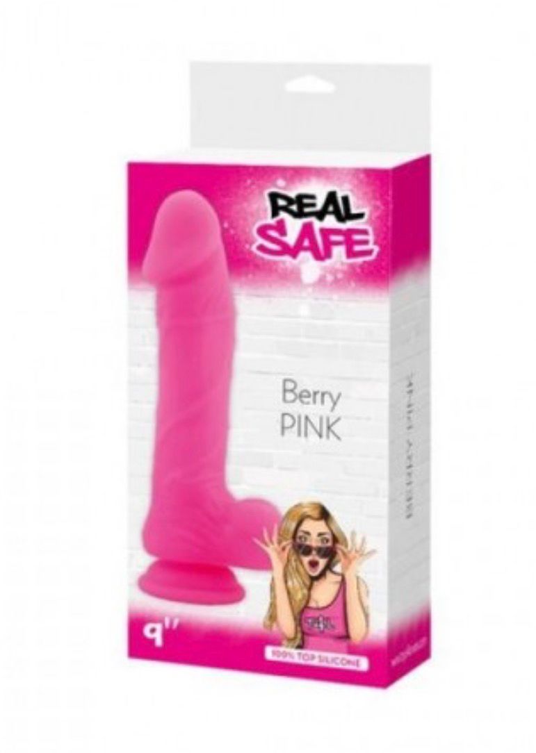 DILDO FALLO REALISTICO VAGINALE CON TESTICOLI VENTOSA IN SILICONE BERRY LONG PINK 9,5