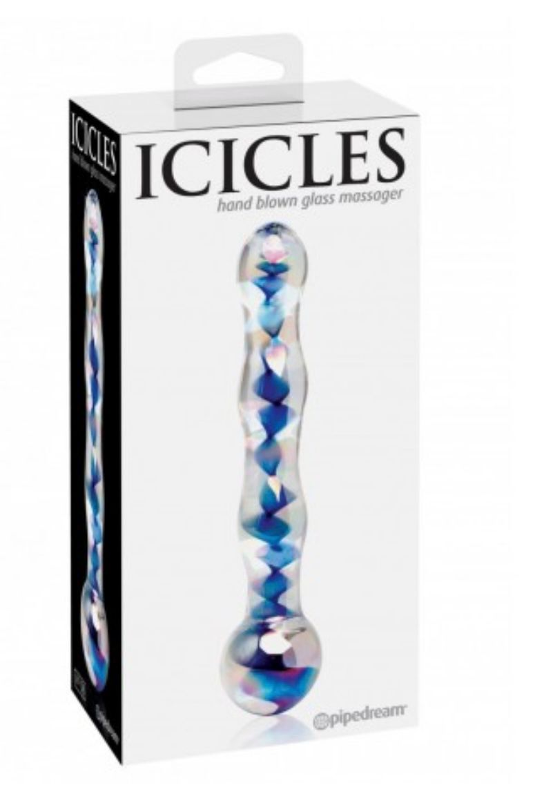 DILDO VAGINALE ANALE IN VETRO ICICLES NO 8 MASSAGGIATORE INTIMO GLASS STIMOLATORE SEX TOY