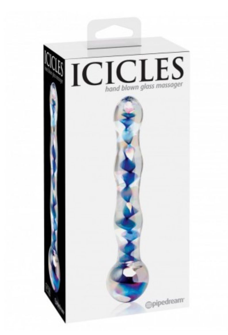 DILDO VAGINALE ANALE IN VETRO ICICLES NO 8 MASSAGGIATORE INTIMO GLASS STIMOLATORE SEX TOY