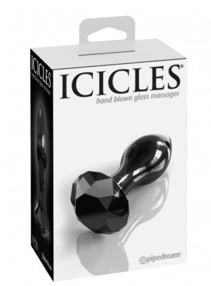 FALLO ANALE ANAL PLUG IN VETRO DILDO NERO ICICLES 78