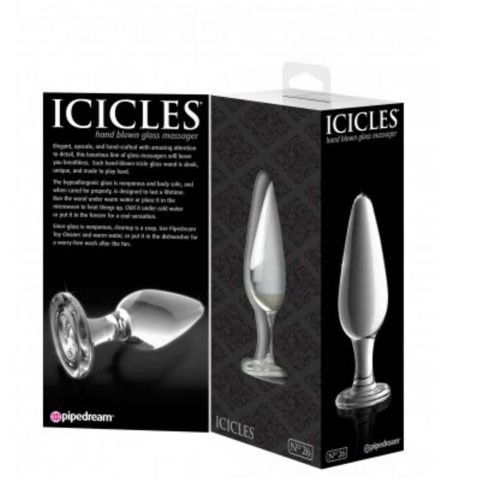 FALLO PLUG ANALE IN VETRO GLASS ICICLES NO 26